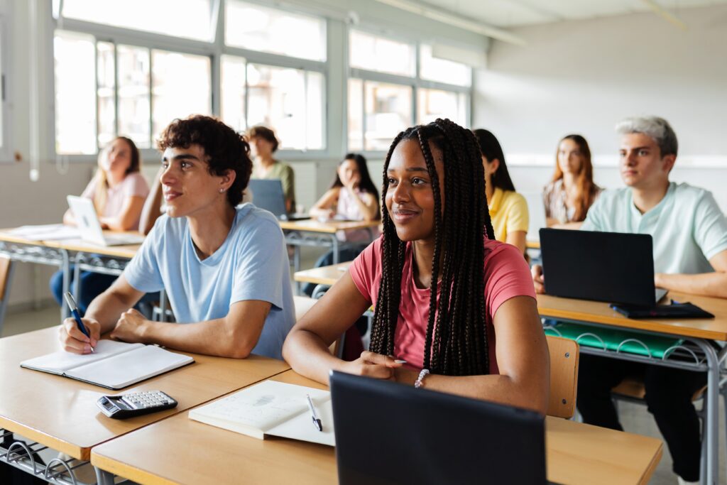 High School Students Listening